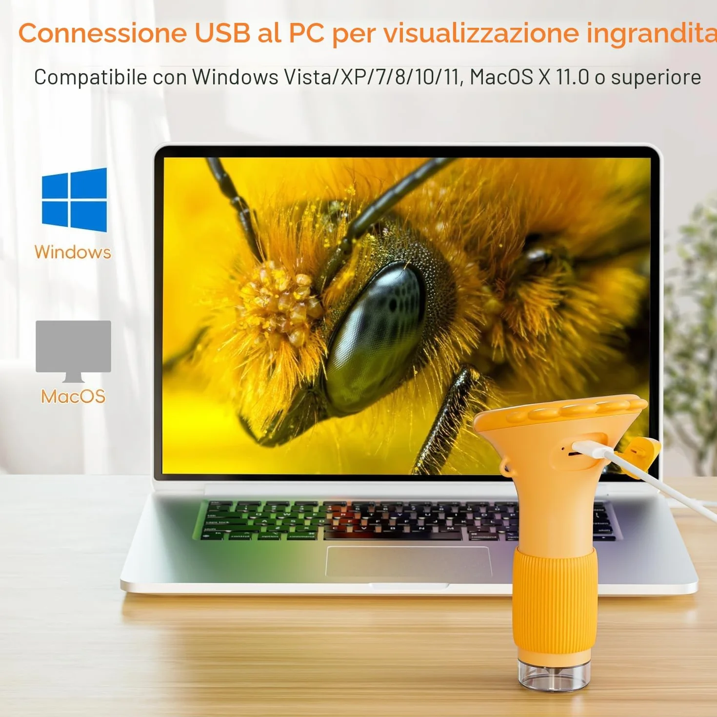 Microscopio per Bambini, SGAINUL Microscopio Digitale da 2.0‘’ Microscope Elettronico Portatile 1000X con 8 luci LED Regolabili, Adatto come regalo di Natale, Compleanno o Capodannodai 3 agli 8 anni