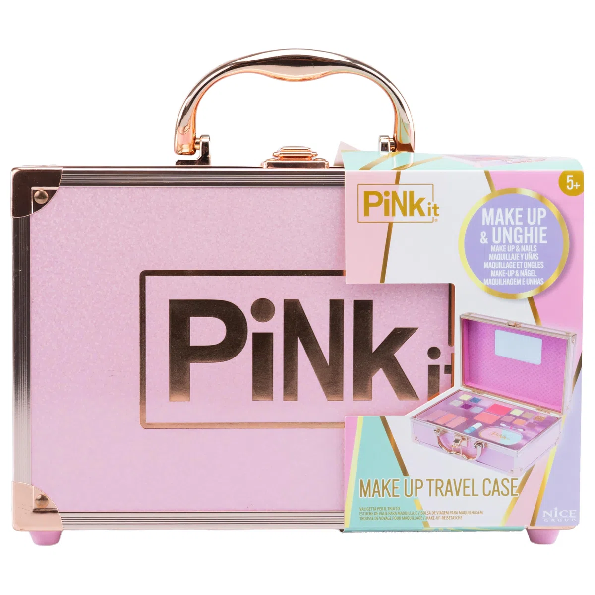 Make Up Travel Case, 1 Valigetta con Specchio e Set di Trucchi per Bambini