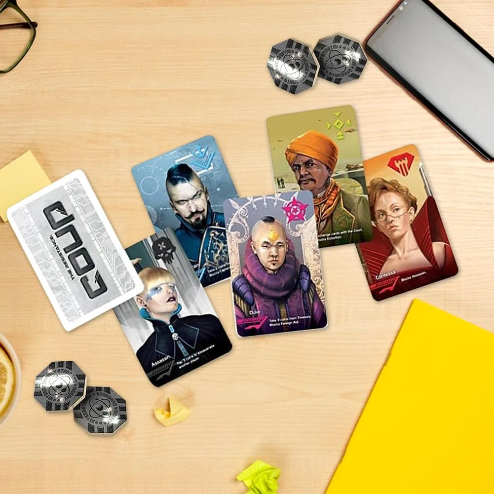 Coup Reform Card Game, Game from The World of The Resistance 2-6 Players 15 Min Card Games Family Games, Party Game for Kids and Adults