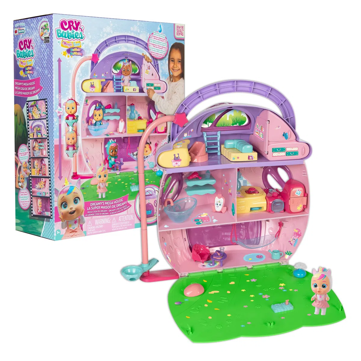 IMC Toys Cry Babies Magic Tears, La Grande Casa Di Dreamy, Con Personaggio Rose Playset Con Piú Di 25 Accessori, Per Bambine E Bambini +3 Anni, Multicolore, 45.21 x 20.07 x 54.86 cm, 900 grammi