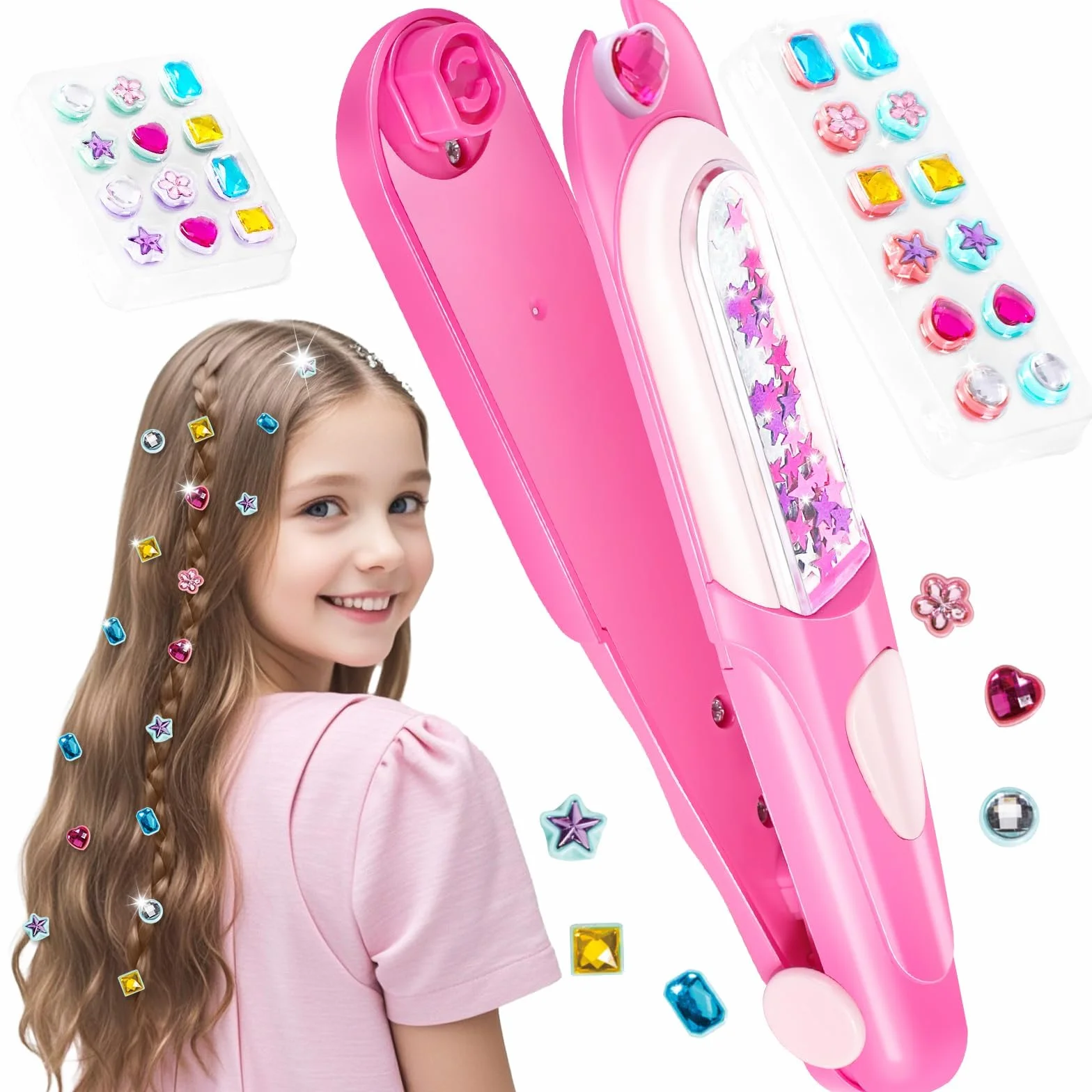 Regalo Bambina 5 6 7 8 9 10 Anni, Kit Gemme Capelli Giochi Bambina 4-10 Anni Femmina, Lavoretti Creativi per Bambini, Regalo Compleanno Ragazza 11 12 Anni