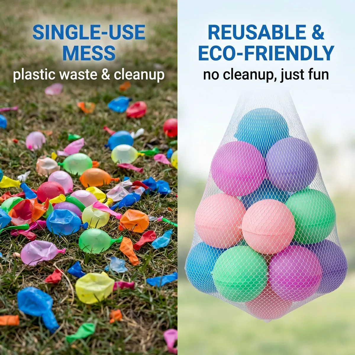 Palline acqua silicone 12 pezzi 6 cm 15 g, bombe acqua riutilizzabili con chiusura a scatto per giochi estivi giardino piscina spiaggia compleanni e feste all'aperto