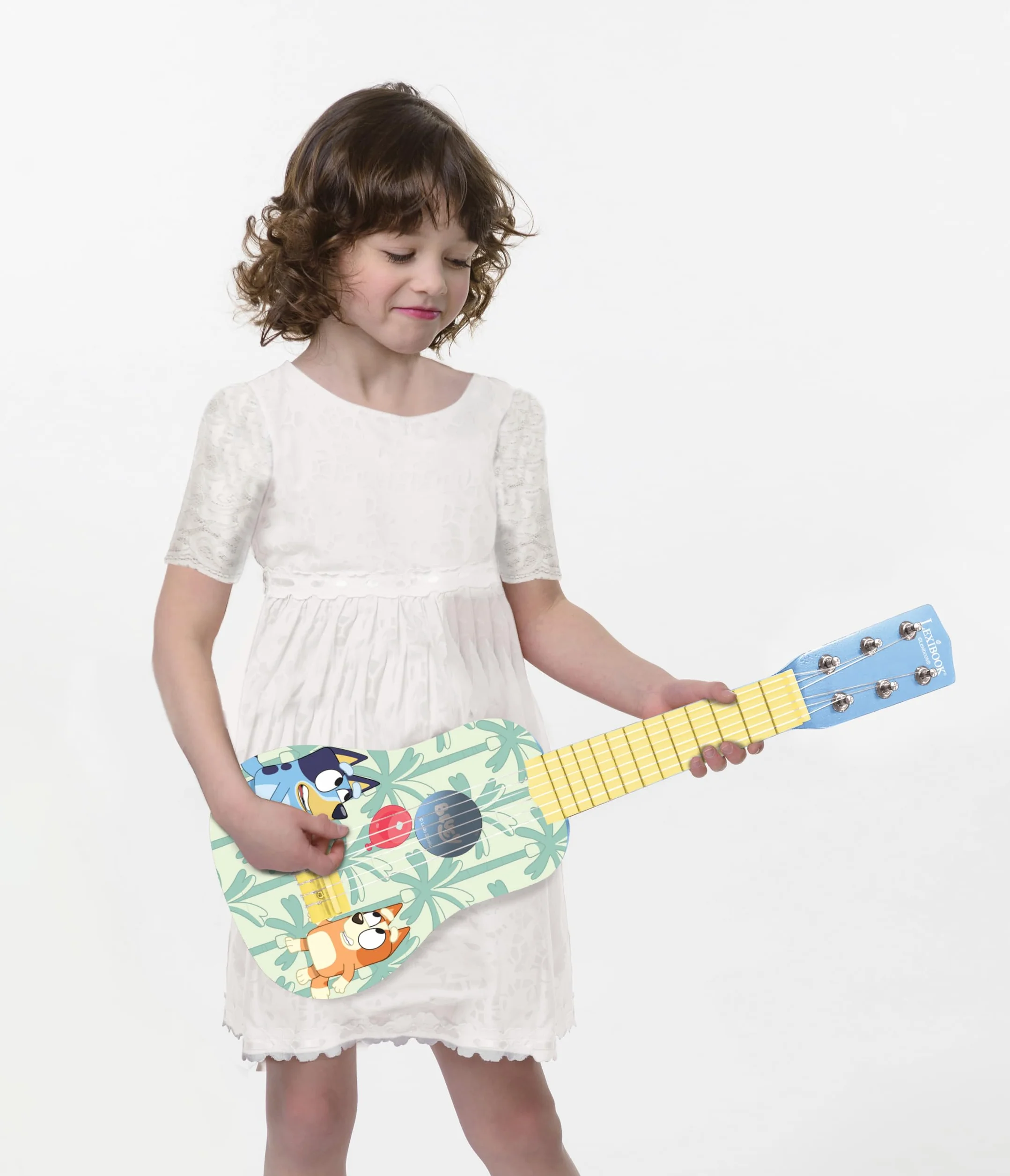 Lexibook, Bluey, La mia Prima Chitarra per Bambini, 6 Corde in Nylon, 53 cm, Guida Inclusa, Blu, K200BYLXB