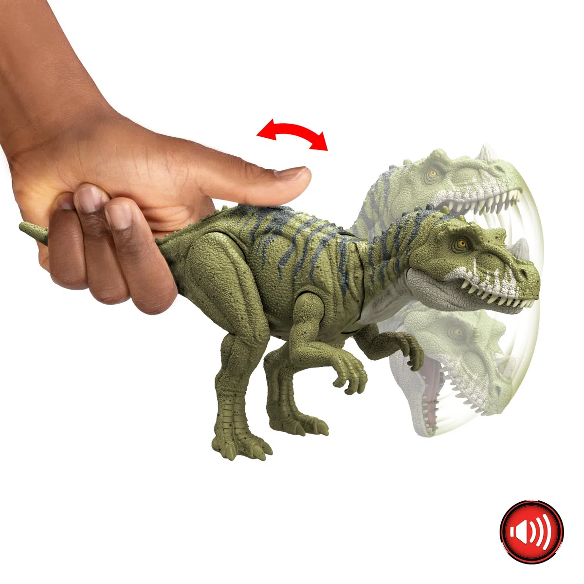 Mattel Jurassic World: Teoria del Caos Netflix - Wild Roar Ceratosaurus, dinosauro giocattolo, regalo per bambini, HTK74