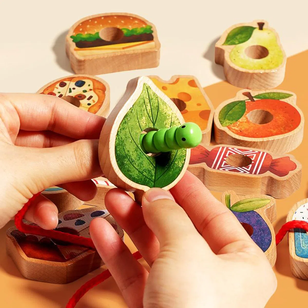 Perline Per Bambini - Giochi Infilare,Attività In Legno Con Gioco Di Classificazione Per Bambini 3+ Apprendimento Sviluppo Prescolare