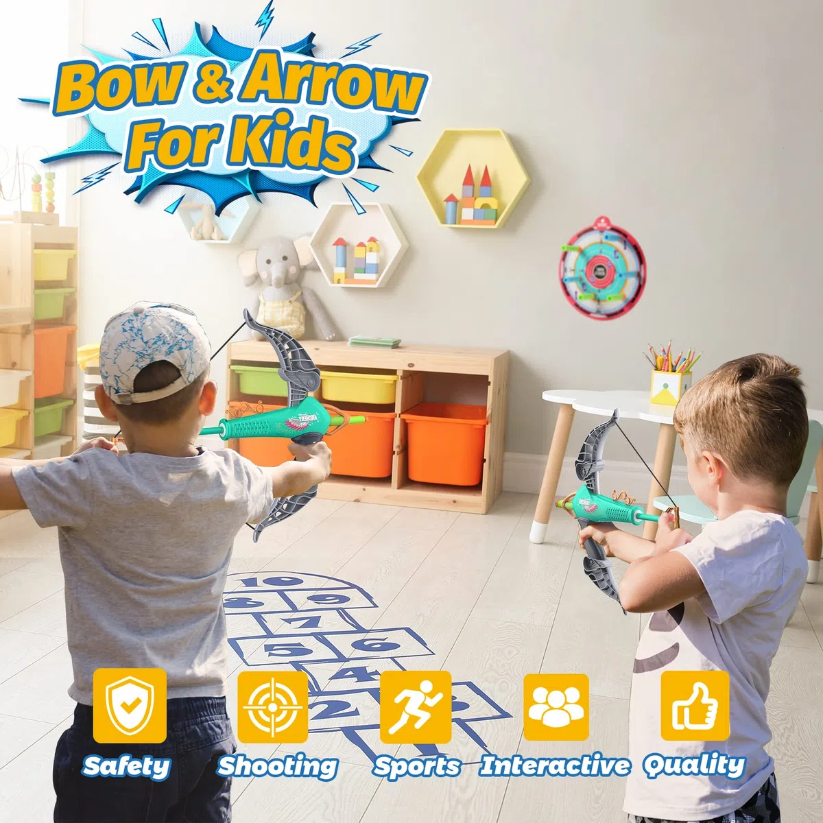 Wootoyz Arco e Frecce per Bambini 3-8 Anni - Giocattoli Esterni con Regalo
