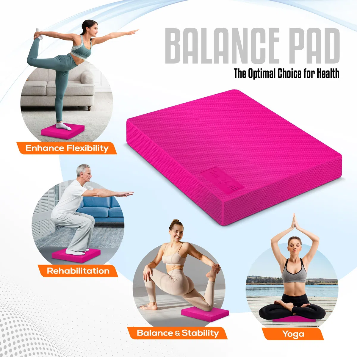 Yes4All Cuscinetto di equilibrio in schiuma per allenamento in palestra, esercizio di fitness, cuscinetto preferibile per la casa e il lavoro