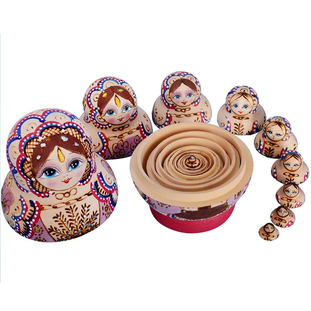 Marchio di Matrioska specializzato, nesting dolls Matrioske Bambola Matrioska russa in 10 pezzi, tiglio di zona frigida, regalo e giocattolo