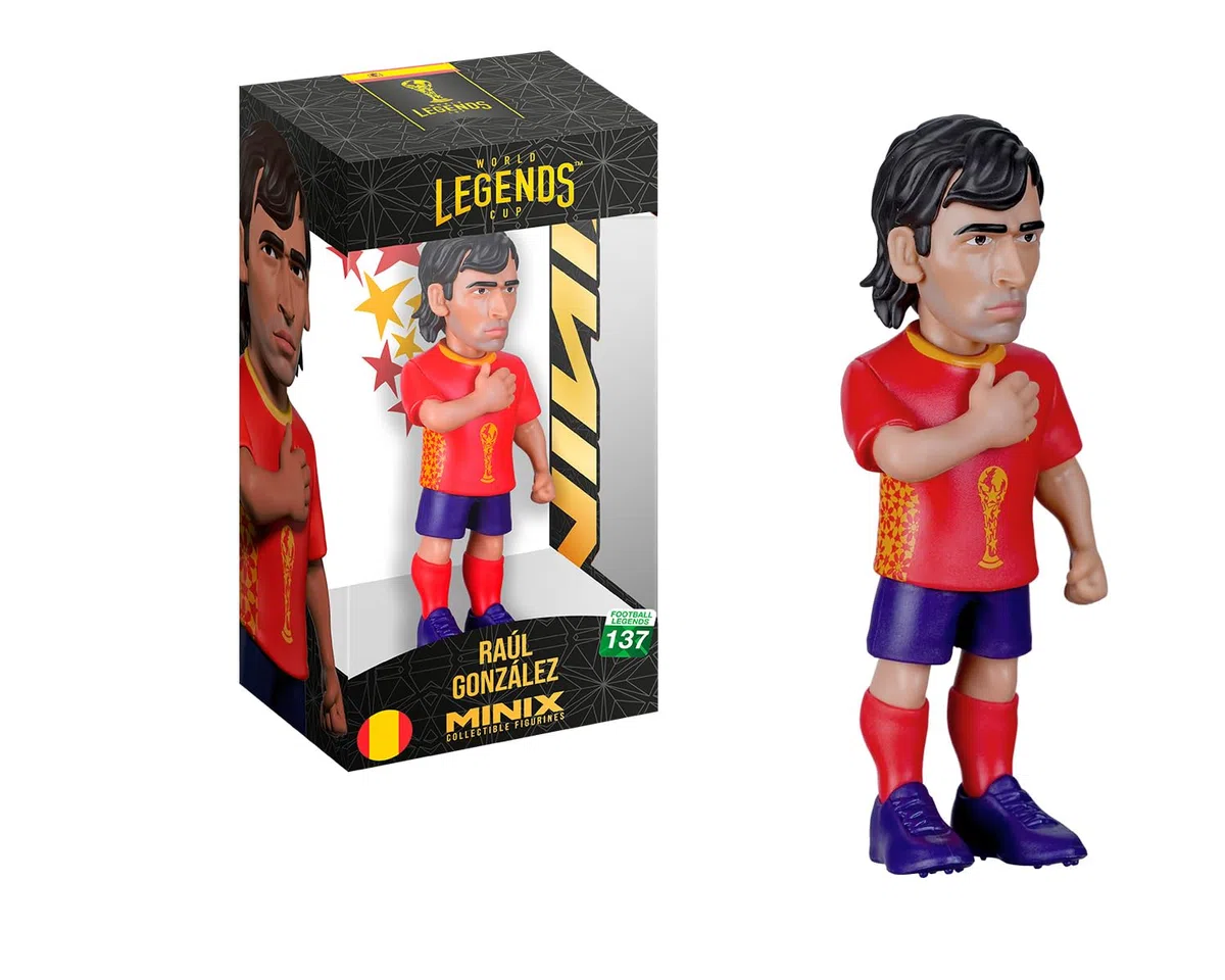 MINIX – Football Legends – Campionato mondiale delle leggende #137 – Spagna – Raúl – Personaggio da collezione 12 cm