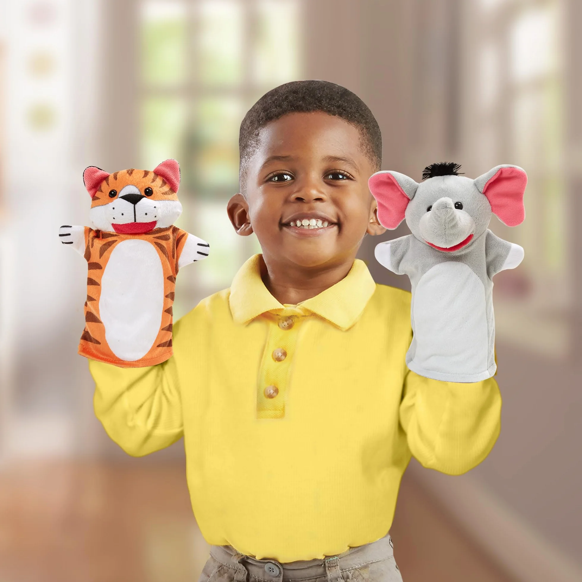 Melissa & Doug Marionette Da Mano Con Animali selvaggi Per Teatrino Marionette Bambini | Animali Giocattolo Per Bambini E Giochi Bambini 2 Anni In Su | Marionette Per Bambini E Burattini Da Mano