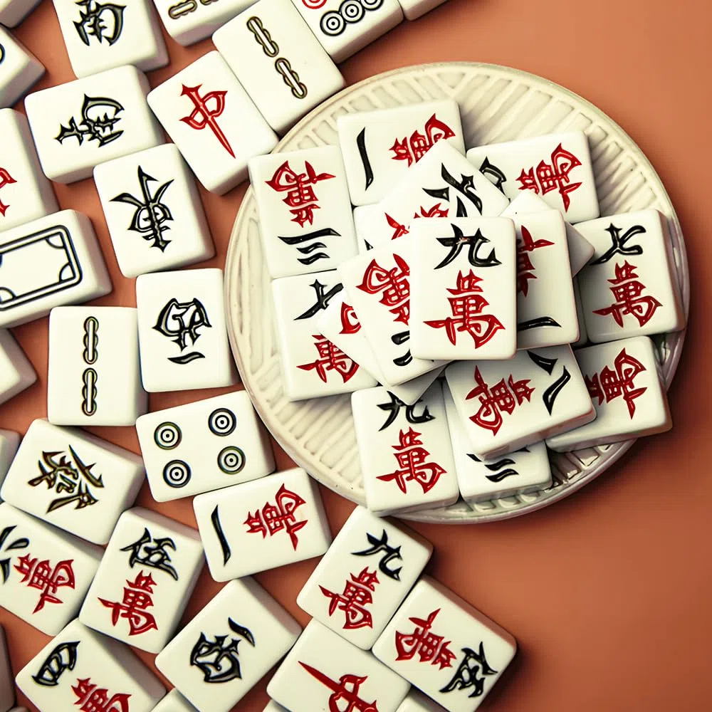 Mahjong Gioco Set, Mahjong Gioco da Tavolo con 144 Pietre, Mini MahjongSet con Scatola Portaoggetti, MahjongSet di Giochi in Versione Cinese Tradizionale (Scatola Di Pelle)