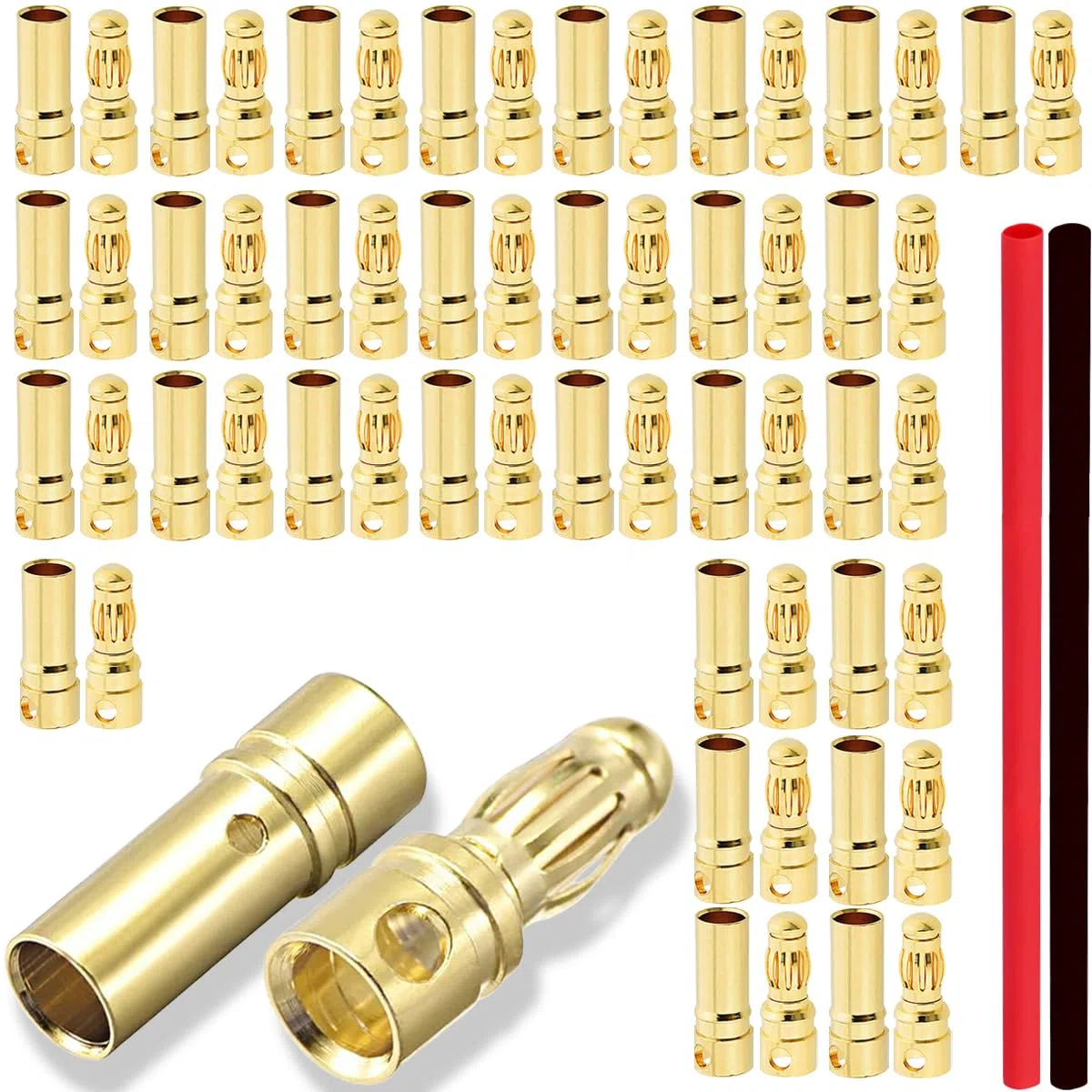 60 pezzi Connettore a banana da 3,5 mm Adattatore per connettore a banana da 3,5 mm maschio-femmina, per modelli RC, batterie Lipo RC, motori ESC