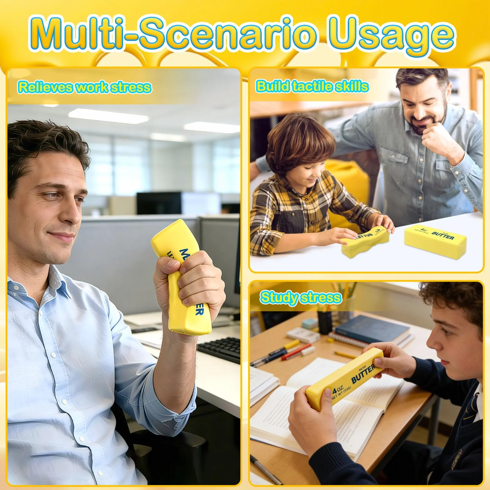 TOGETDREAM 2 Pezzi Butter e Formaggio Squishy, Design Realistico Burro e Formaggio