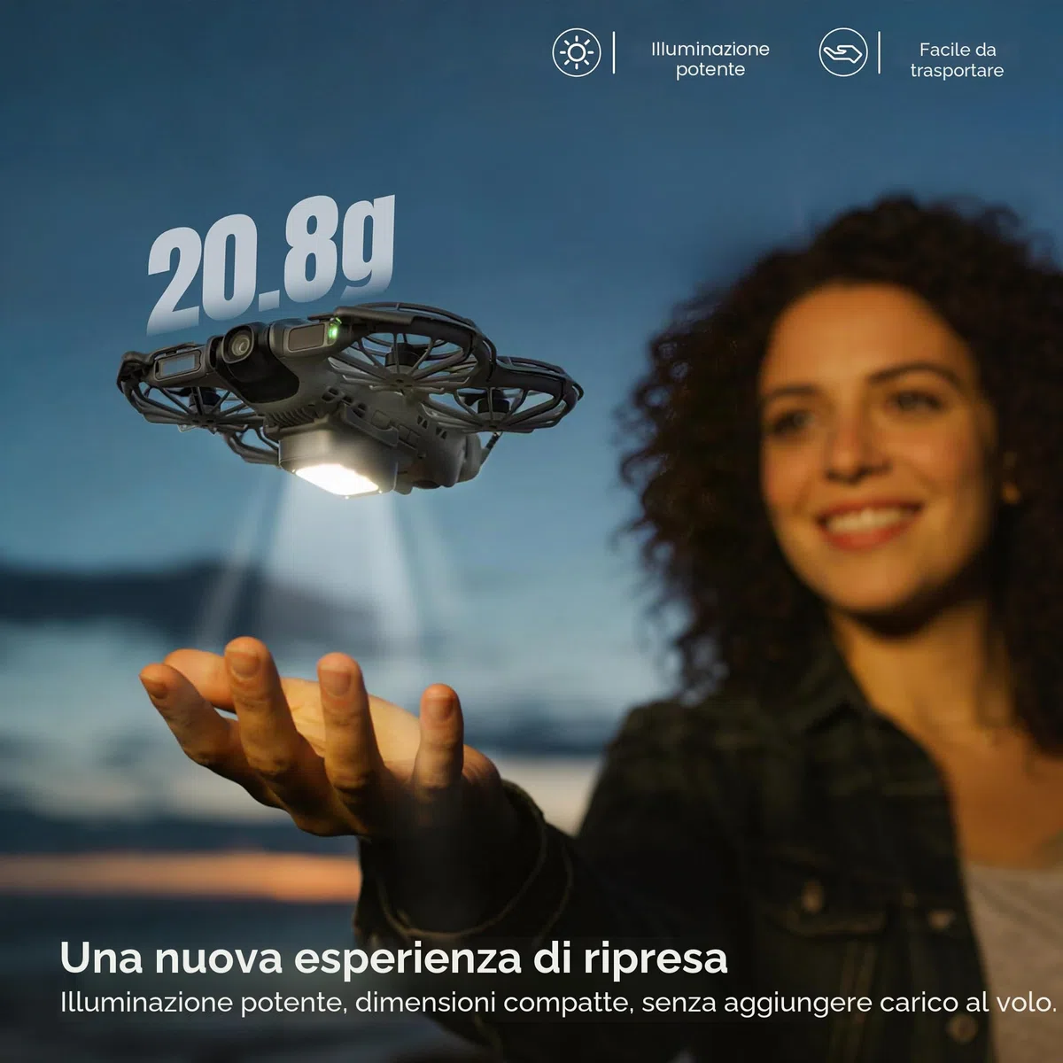 STARTRC Neo 2 - Carrello di atterraggio illuminato, illuminazione notturna/aumento dell'altezza per accessori DJI Neo 2
