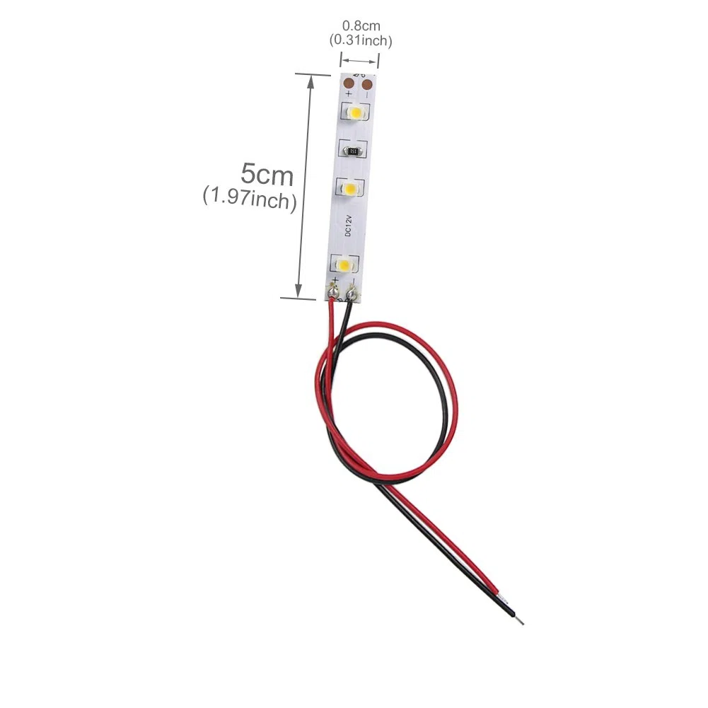 Evemodel DD01WM 10 pezzi Striscia LED bianca pre-cavi autoadesiva flessibile 12V ~ 18V 3528 SMD LED