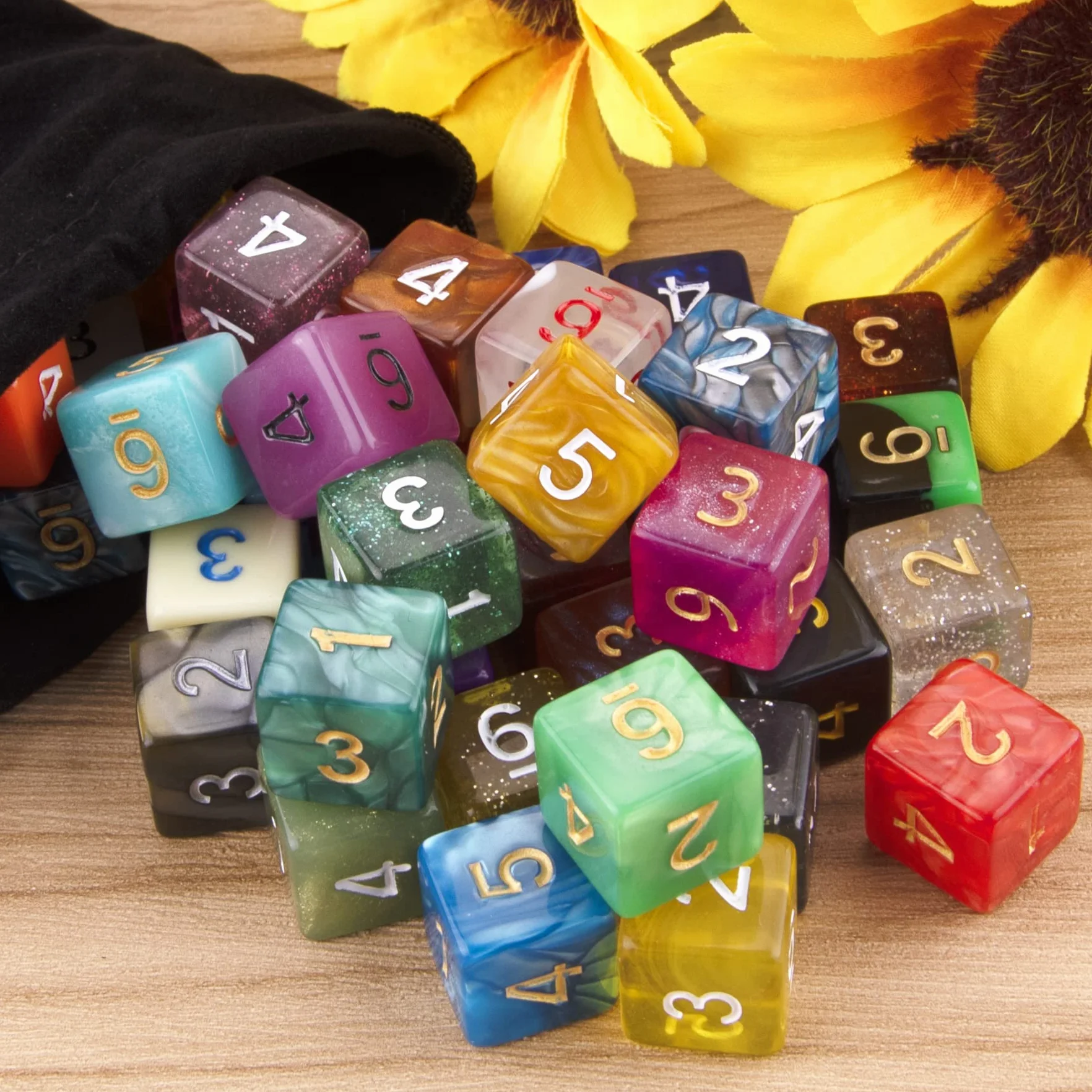 SIQUK Set di 42 dadi colorati a 6 lati per DND, MPG, MTG e Dungeons & Dragons
