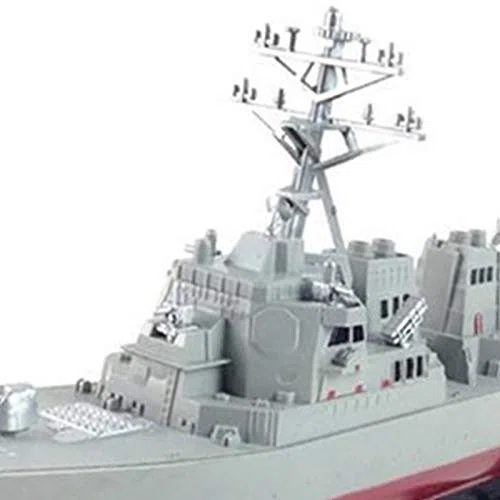 Distruttore Missilistico Guidato Modello di Nave Giocattoli Statici con Banco di Mostra Modello di Nave da Guerra Giocattoli Educativi DIY Hobby Regalo per Bambini