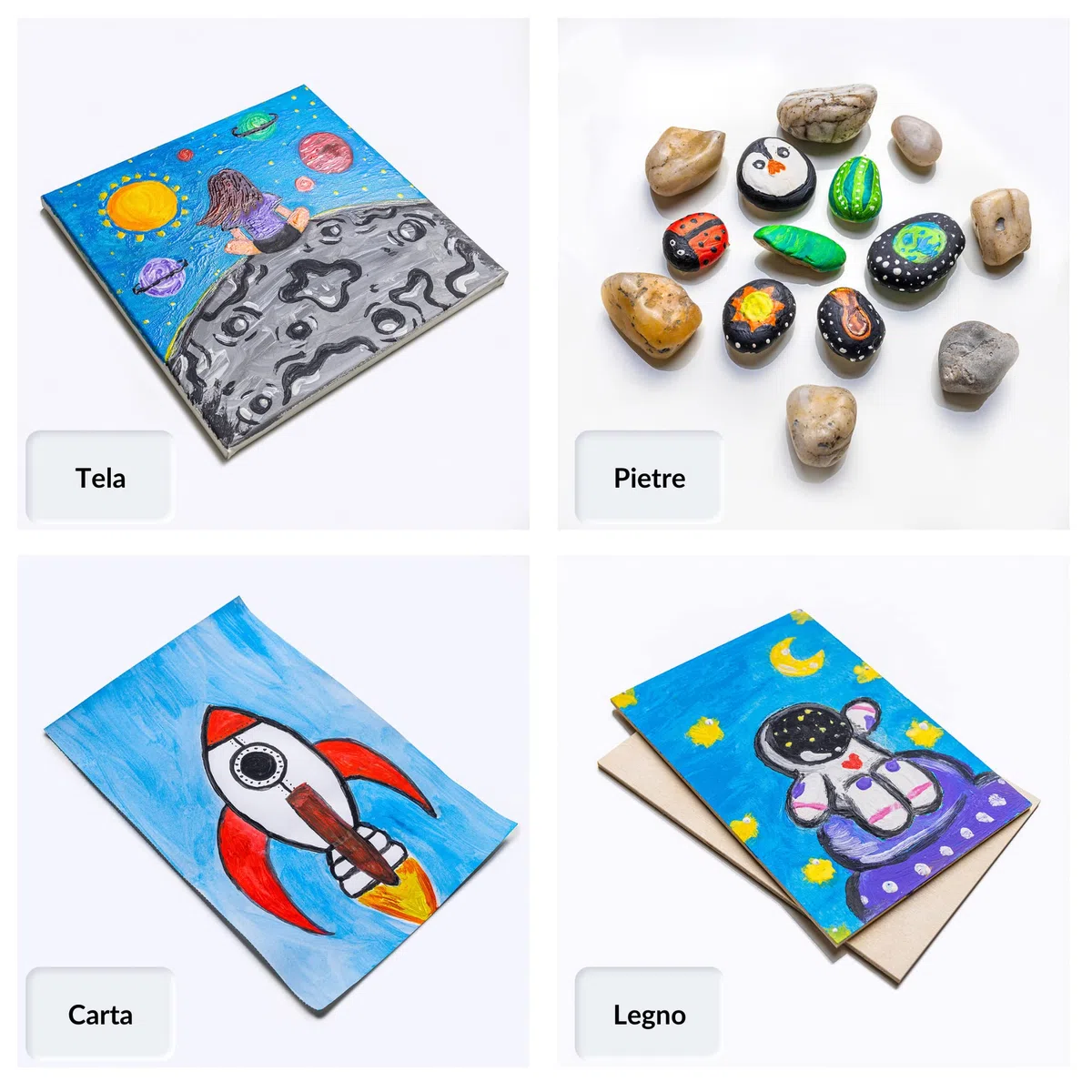 Creative Deco Set di Tempere Lavabili per Bambini | 20 ml x 12 | Colori a Dita per Dipingere | Intensi. Vibranti. Pigmentati Colori Primari | Sicuri e Non Tossici | Copertura Perfetta e Finitura Opaca