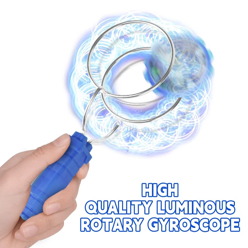 2 Pezzi Ruota Giroscopica Lampeggiante, Giocattolo Magnetico Luminoso per Bambini, Regali Magici di Twirler della Rotaia della Ruota del Giroscopio Portatile Lampeggiante per Ragazzi Ragazze