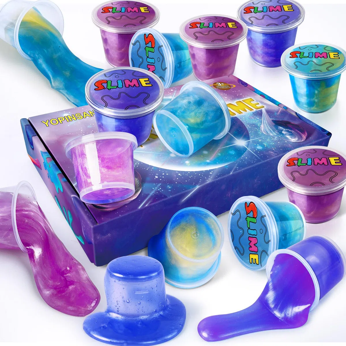 Kit di slime galassia, confezione da 15 pezzi per bambini, elastico e non appiccicoso, giocattolo per ragazzi e ragazze 5-12