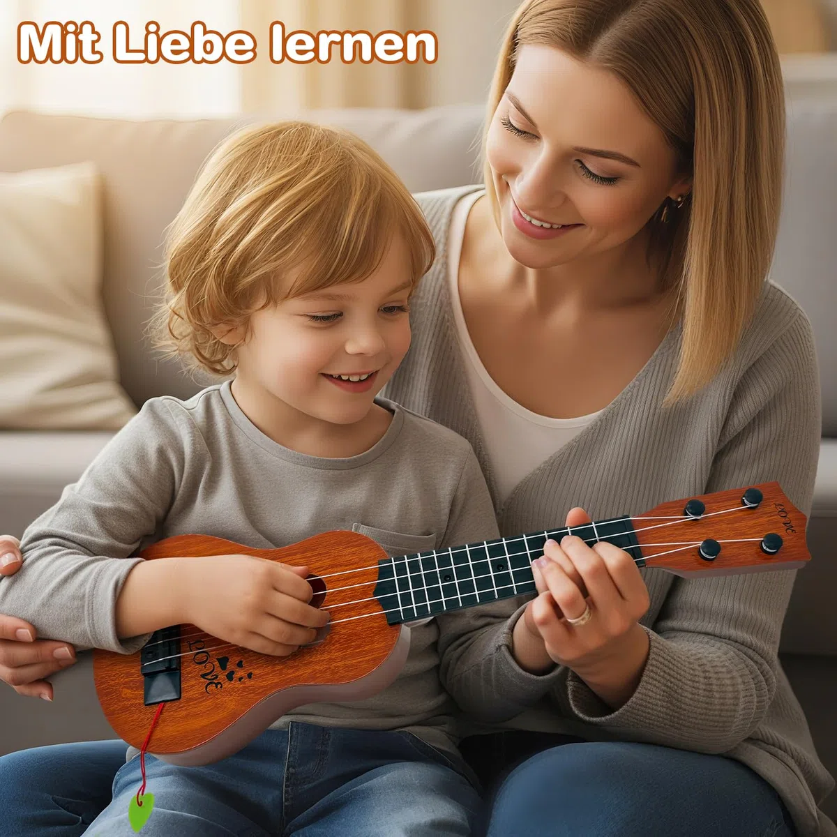 Chitarra ukulele bambini giocattoli dai 3 anni in su, strumenti musicali per bambini dai 3 4 5 anni in su, ragazza e ragazzo, regalo ragazza ragazzo 3 4 5 6 7 anni