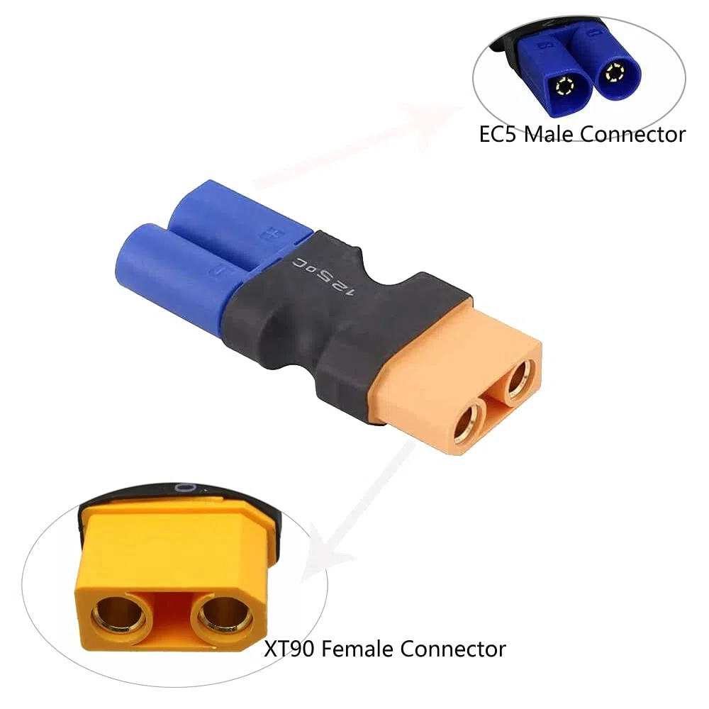 2 connettori XT90 maschio a EC5 femmina adattatore e 2 connettori XT90 femmina a EC5 maschio adattatore per batterie RC LiPo