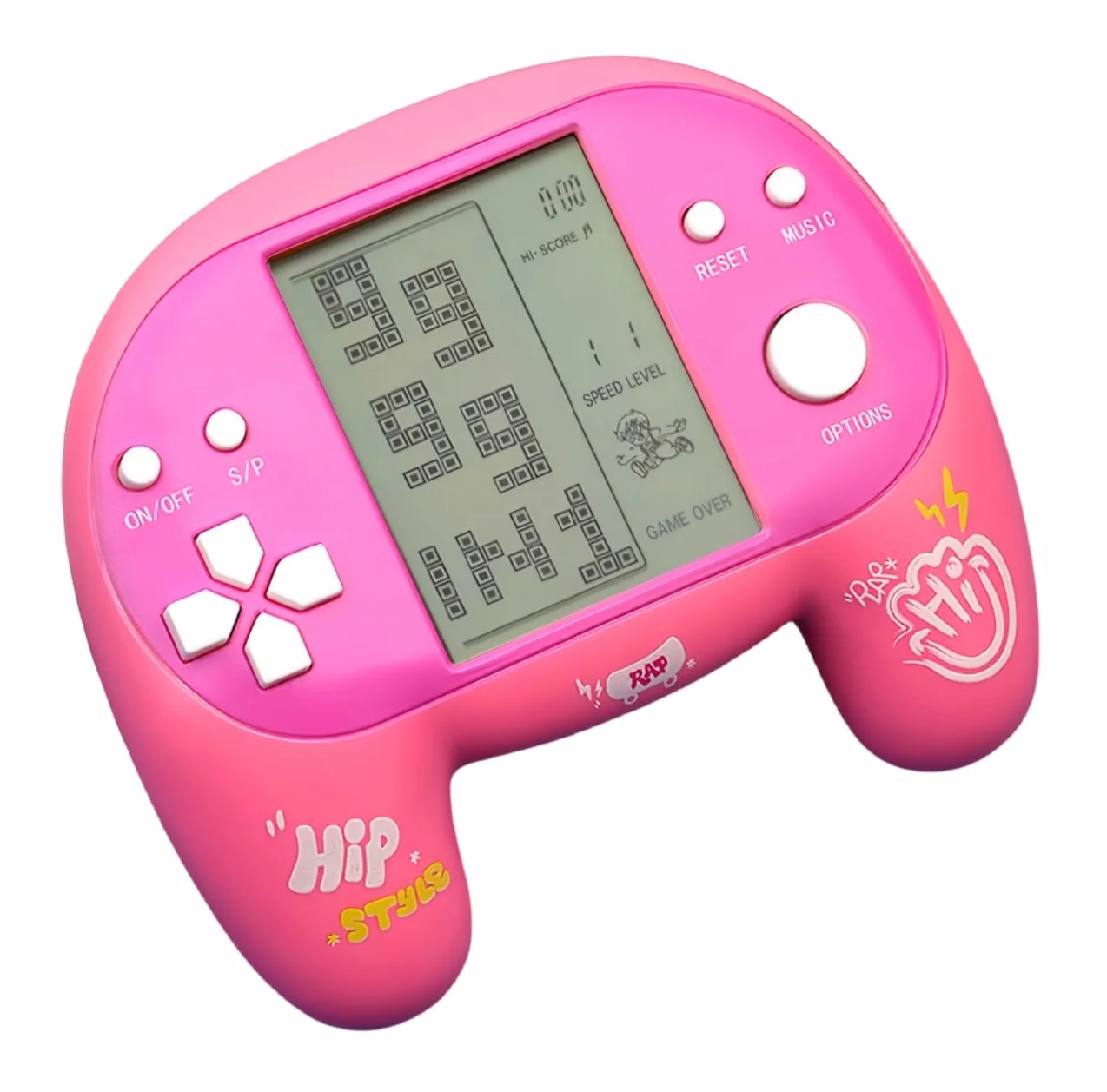 CZT Console di Gioco con Maniglia Brick 4,1 Pollici Ottima Sensazione Presa 2574 in 1 Giochi Retrò con Puzzle a Blocchi per Viaggi/Interni Regali di Natale per Bambini/Studenti/Adolescenti (Rosa)