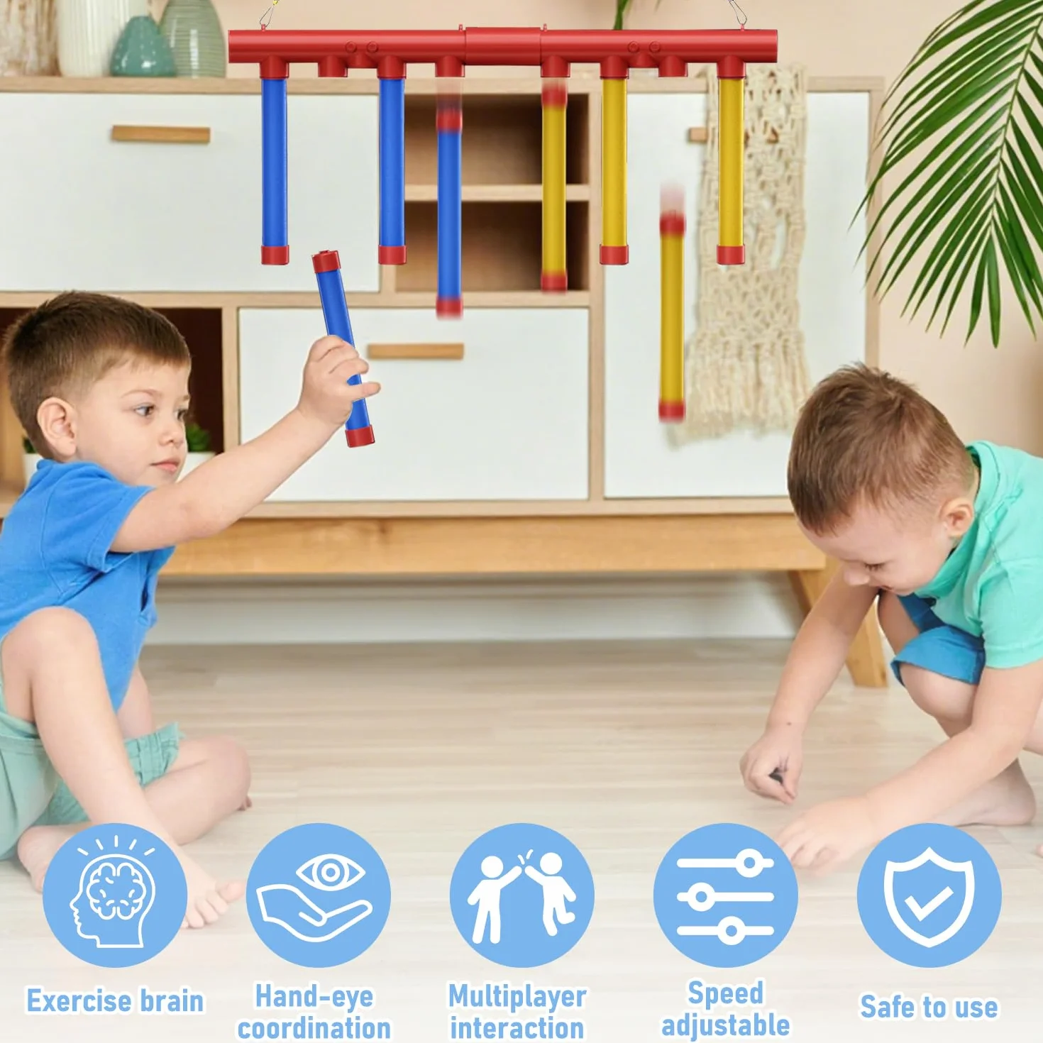 Catching Sticks Game, 2026 Divertenti Gioco Riflessi Bastoncini, Giochi di Cattura di Bastoni, 3 Falling Speeds Adjustable, Reaction Training Toy, Gioco Di Reazione Catch Sticks, per Bambini Adulti