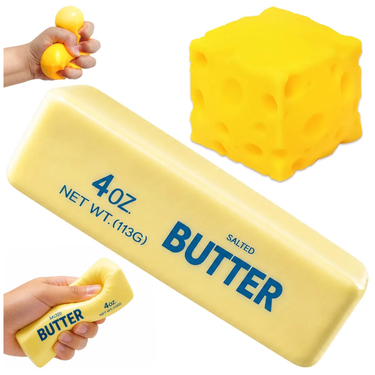 TOGETDREAM 2 Pezzi Butter e Formaggio Squishy, Design Realistico Burro e Formaggio