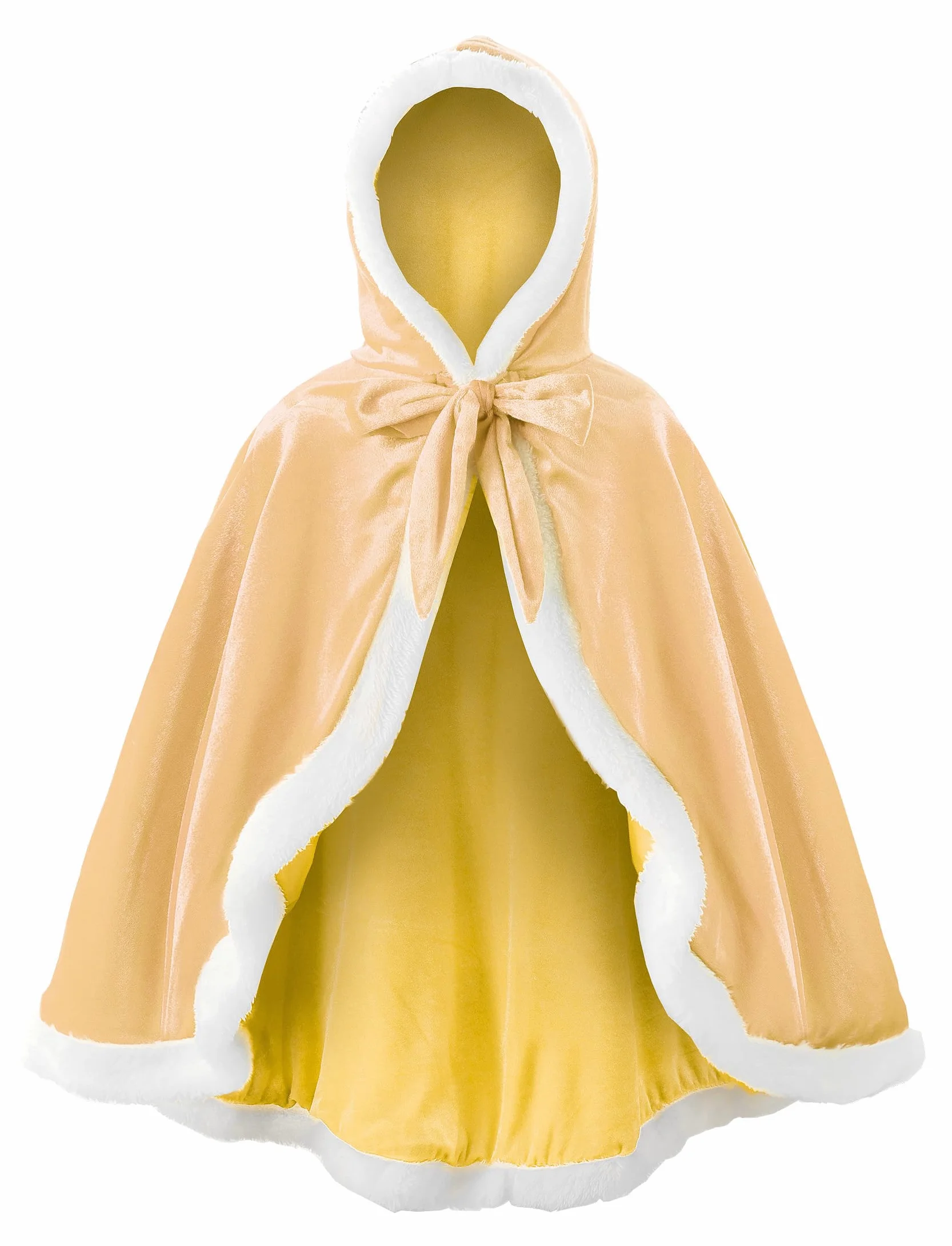 JerrisApparel Bambine Principessa Mantello Costume con Cappuccio Halloween Capo (110, Giallo)
