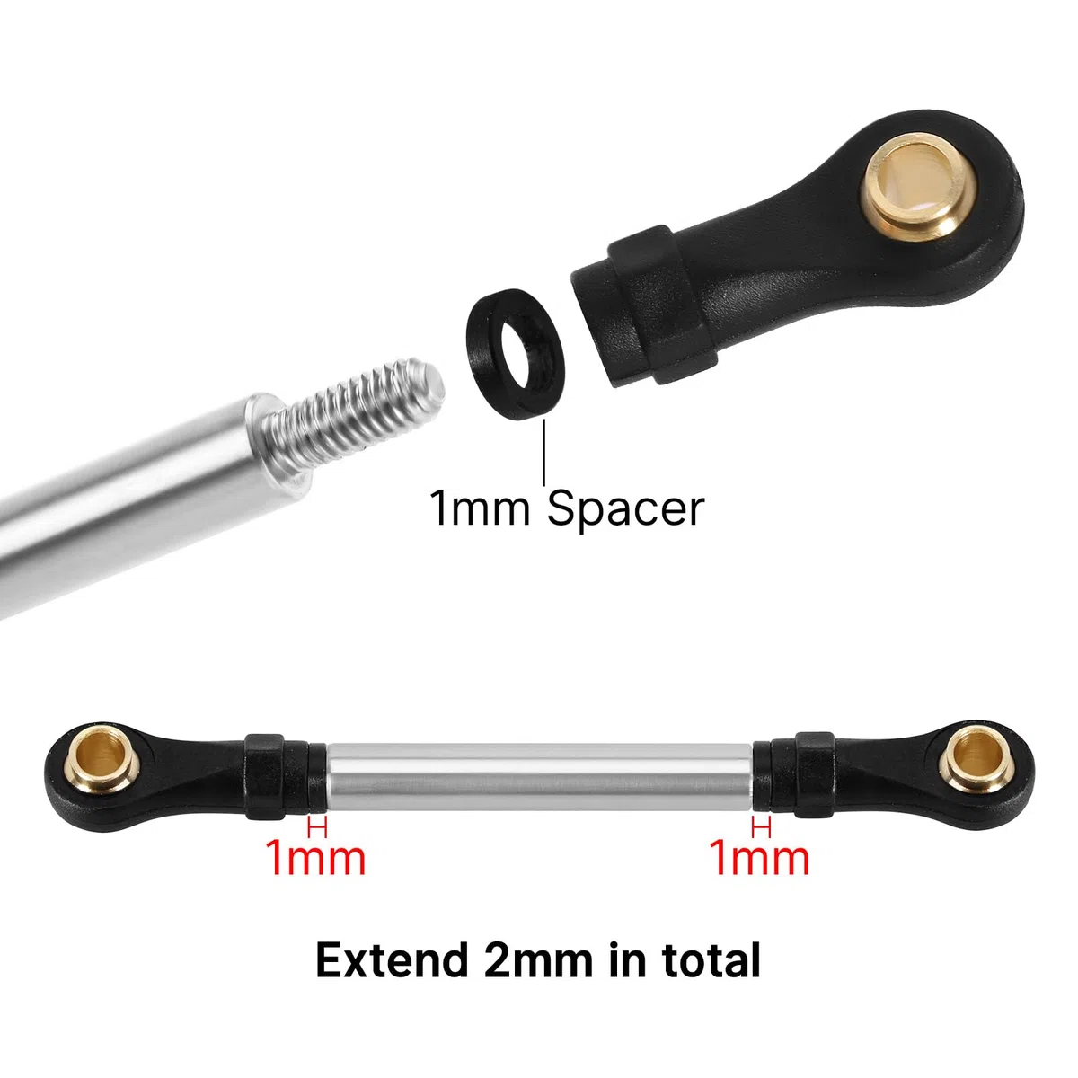 INJORA Acciaio Inossidabile Gioco Elevato Set di Collegamenti dello Chassis per 1/18 RC Crawler TRX4M High Trail K10 F150