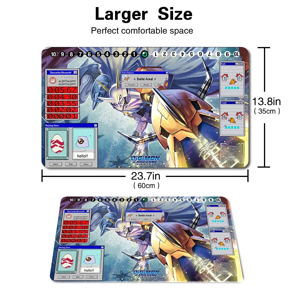 Four leaves Tappetino per giochi di carte collezionabili TCG, tappetino da gioco, impermeabile, per giochi da tavolo, dimensioni 60 x 35 cm, compatibile con Digimon TCG CCG RPG (OMNIMON)