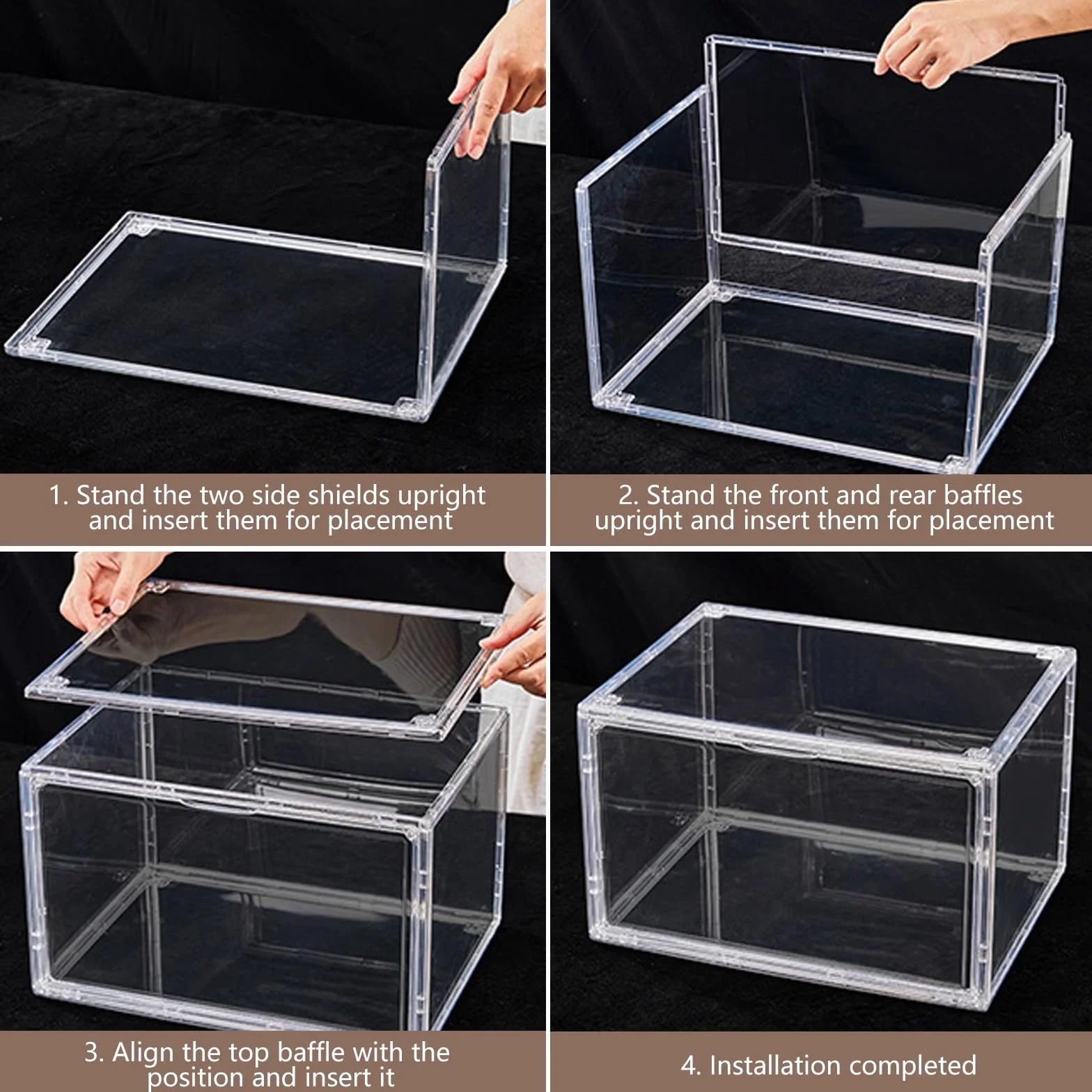 Vetrinetta Espositiva in Acrilico Trasparente - Vetrina per Collezioni - Figure Display Cabinet - Perfetta per Figurine, Borse, Scarpe, Anti-Polvere con Porta Magnetica e Maniglia - 36x27x23 cm