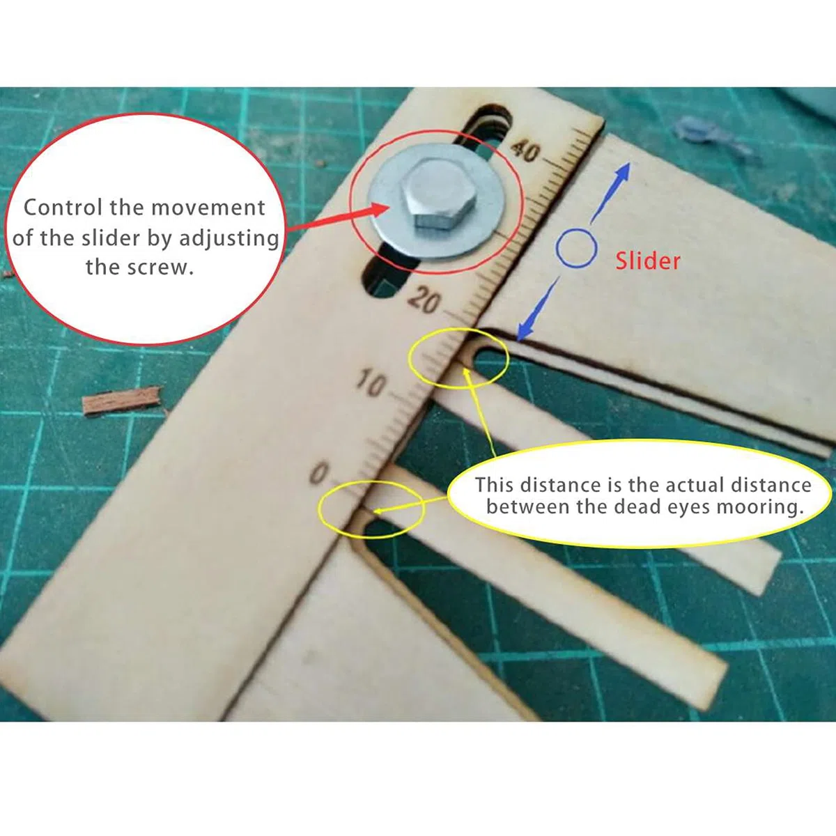 Uadme Kit per Modellismo Navale, Strumento di Ormeggio Ausiliario in Legno Dead Eyes, Regolabile Fix Strumenti di Ormeggio Manuale, Pratico Modello di Nave