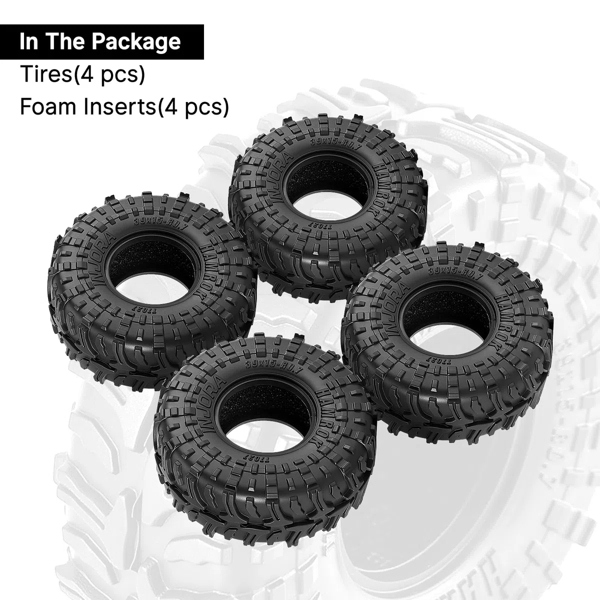 INJORA Pneumatici Hamrok da 0,7 pollici, 39 x 15 mm, per 1/30 Axial SCX30 (T7027)