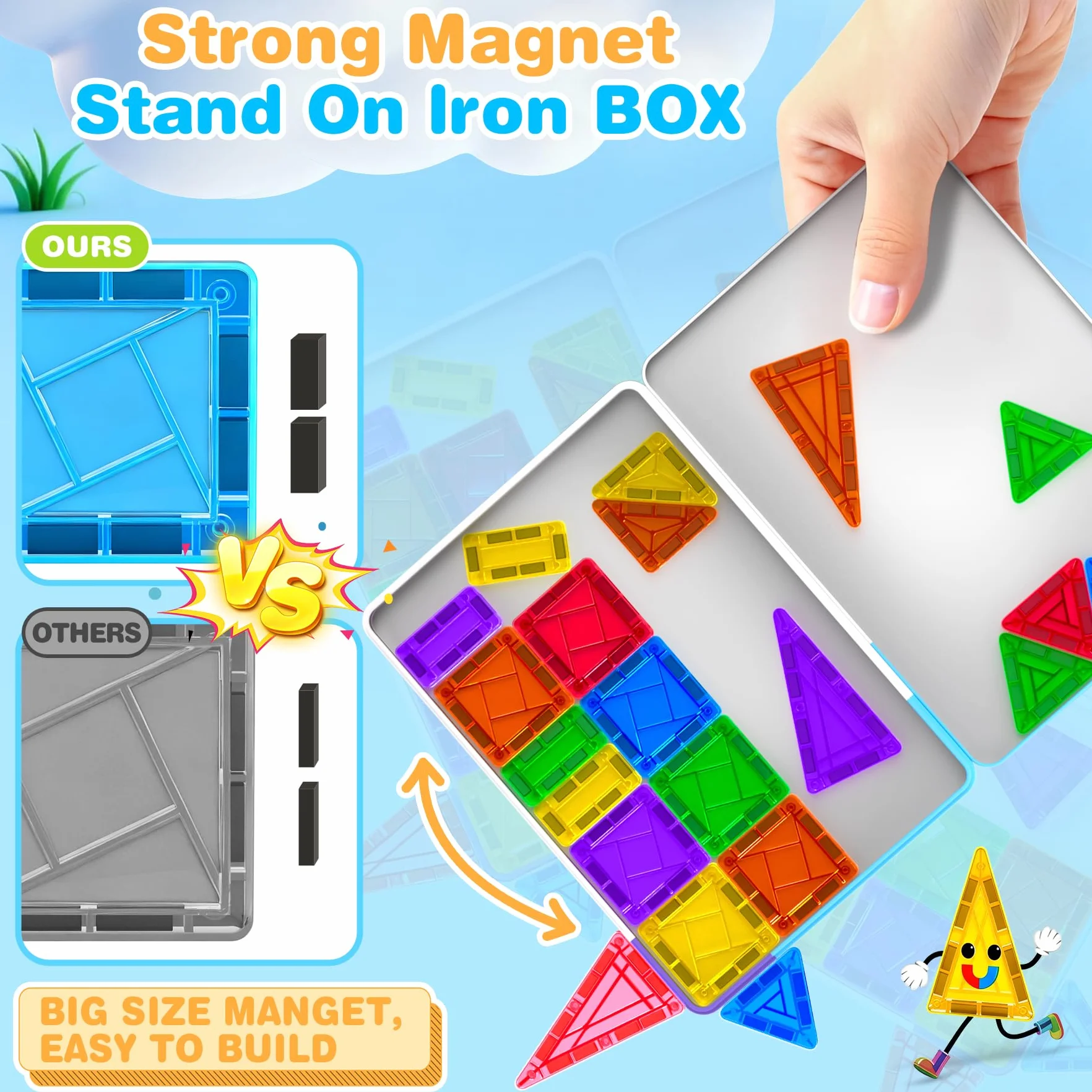 Subtail Costruzioni Magnetiche da Viaggio - 54PCS Mini Giochi Magnetici per Bambini Bambina 3 4 5 6 7 8 Anni Magnetic Tiles Giocattoli Magnetici Viaggio Ragazzi Ragazze 3+ Anni Compleanno Pasqua