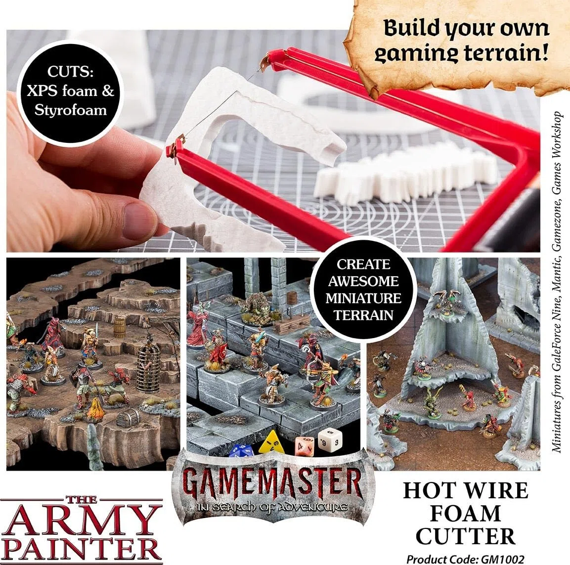 The Army Painter | Gamemaster: taglierina per schiuma a filo caldo | Tagliaschiuma a filo caldo | Strumento per tagliare fogli di schiuma per giochi di ruolo e costruzione di set di wargame