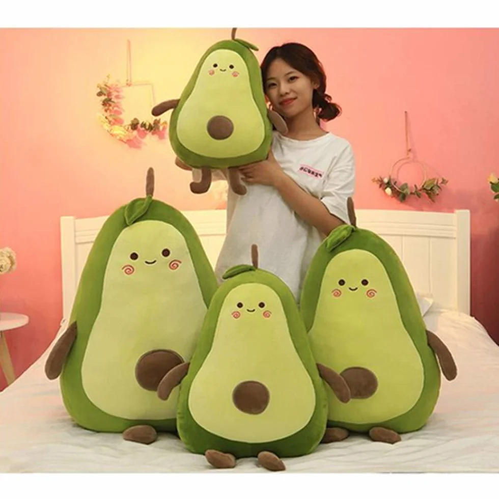 OUKEYI - Cuscino morbido peluche da 50 cm, con frutta di avocado, ideale come regalo per bambini, ragazze, ragazzi e amici.