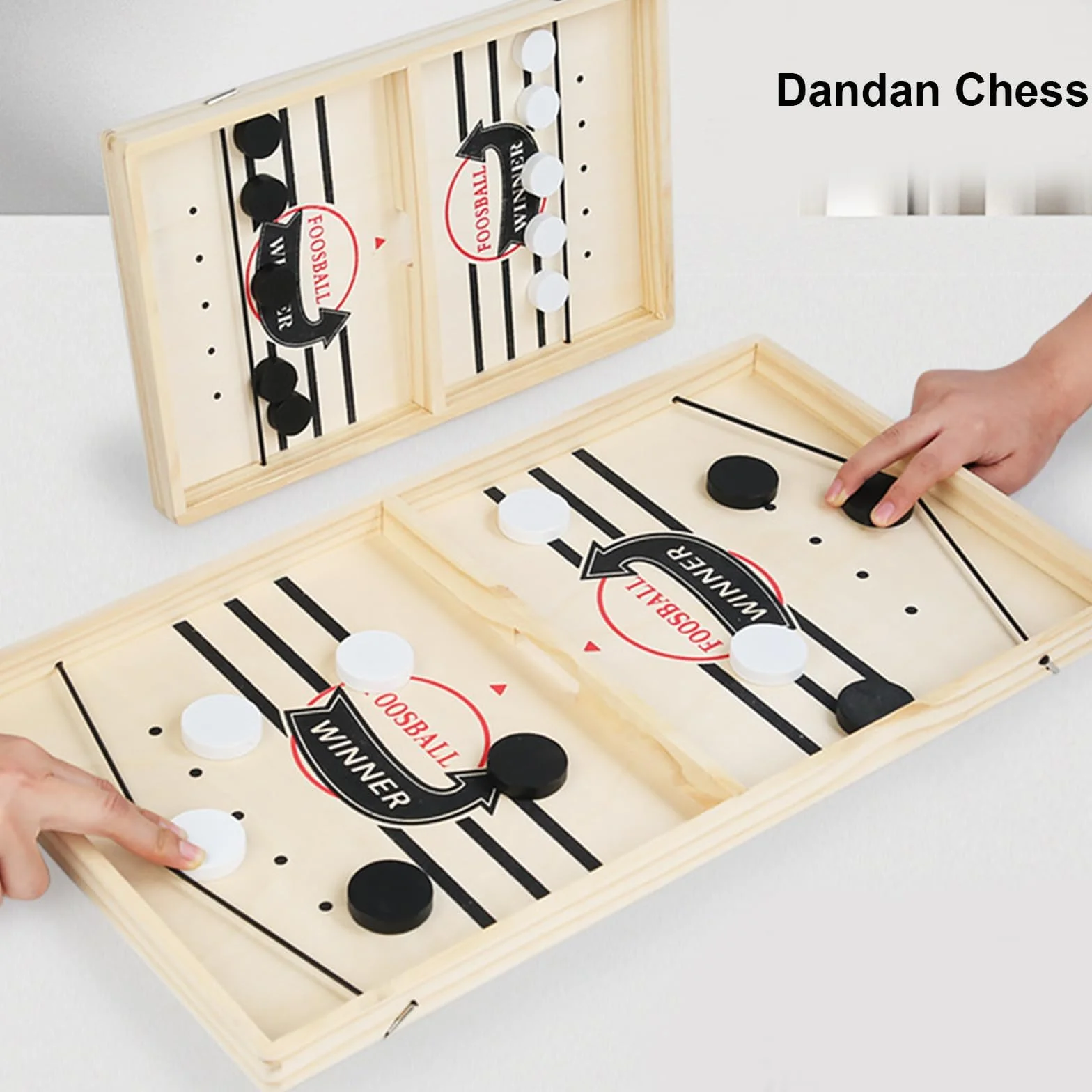 Hockey da Tavolo,Air Hockey da Tavolo Scacchiera in Legno Giochi Set Scacchiera Portatile 2 in 1 Giochi di Società Macchina daHockeys su Ghiaccio Gioch Bambinin,per Tavol Società