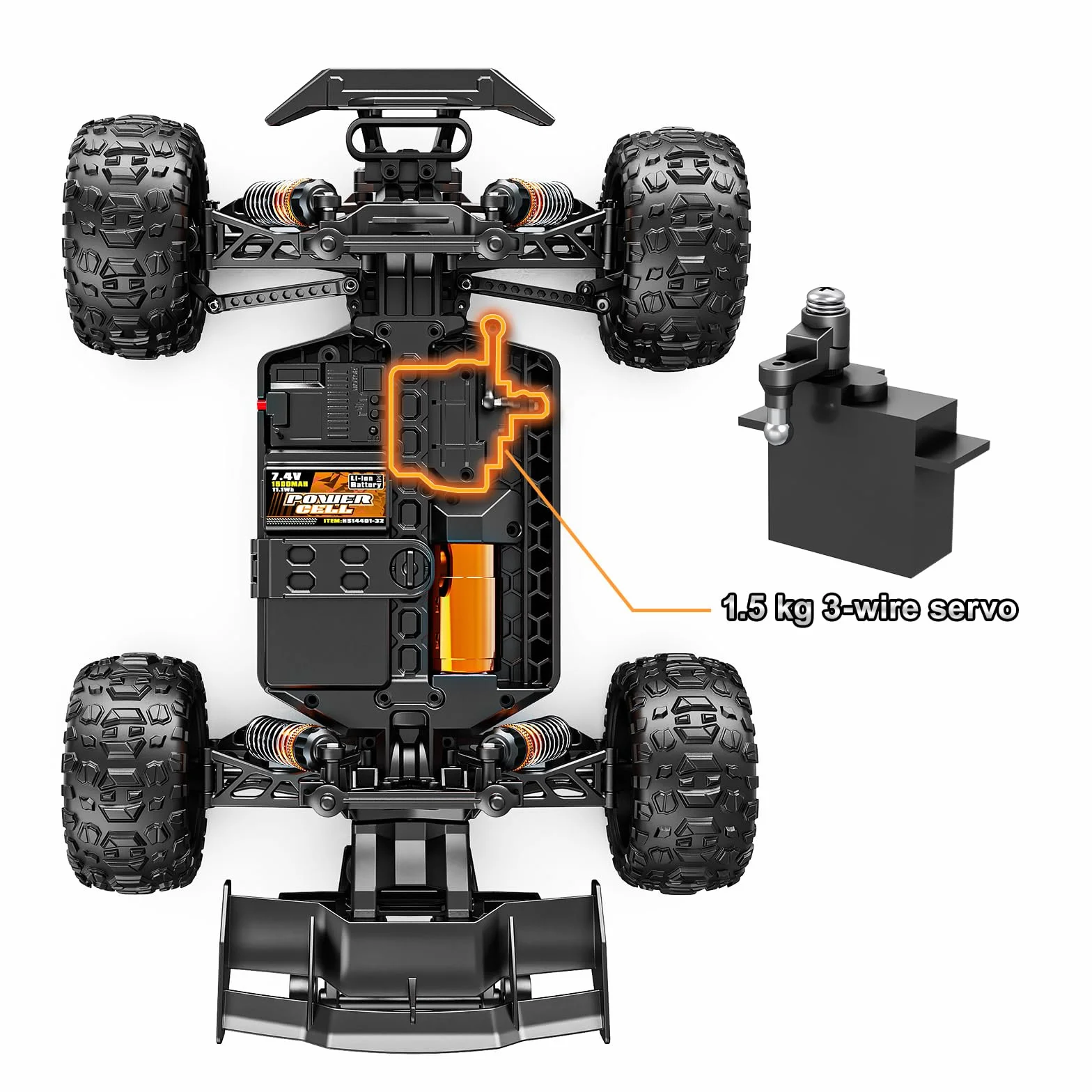 Accessori per auto RC Servo digitale a 3 fili, pezzi di ricambio RC Servo per 14431 14412 14413