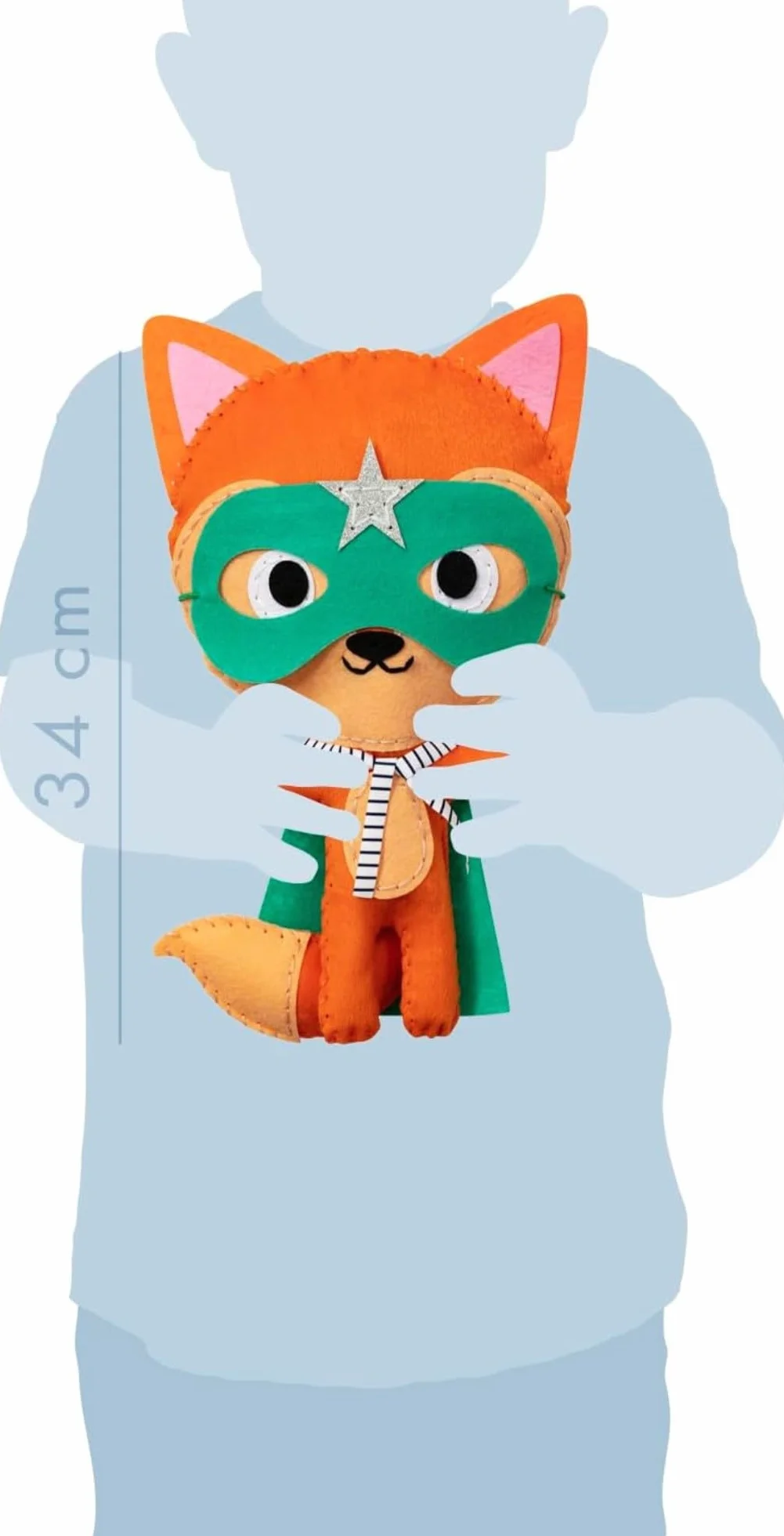 My Mandarine KC155C - Kit creativo per il cucito per bambini - pupazzo da cucire Maxi Couz'IN - a partire dai 6 anni - super-Sacha