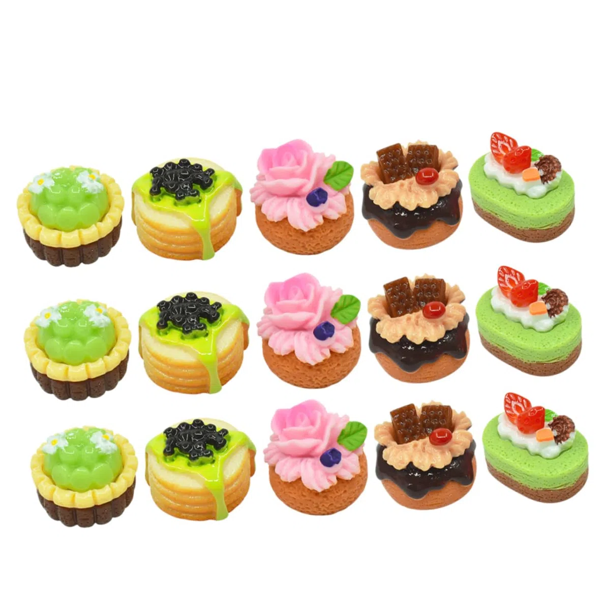 Yardwe 20 Miniature Dolci in Resina Decorazioni per Torte Finti Frutti Ornamenti Realistici Facili da Usare per Collezioni e Scene in Miniatura