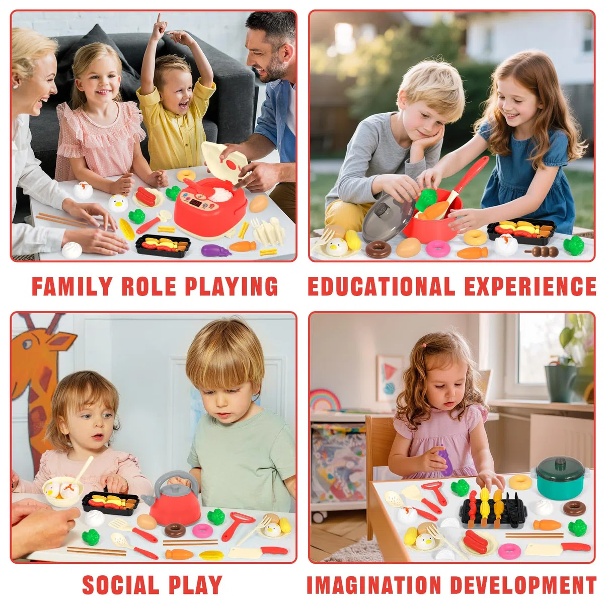 Accessori Giocattolo da Cucina per Bambini, Gioco di Ruolo da Chef, Giocattoli da Cucina con Pentole e Padelle, Adatto per Bambini e Bambine di 3 4 5 6 7 8 Anni