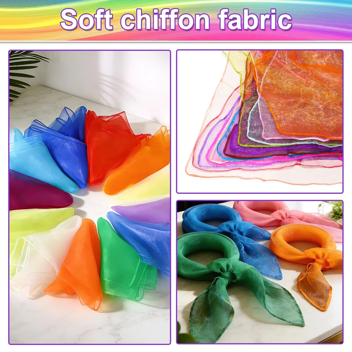 20 Pezzi Foulard Giocoleria,60x60cm Sciarpe di Giocoleria Sciarpe Danza,per spettacoli, magia e acrobatica nei programmi dell'asilo materno