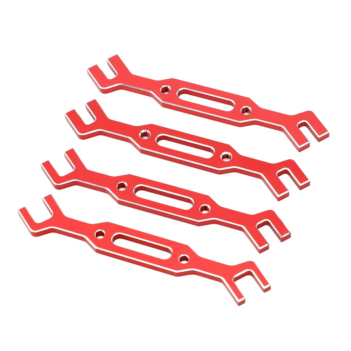 Fydun Set di Chiavi per Tiranti in Alluminio Regolabili da 4 Pezzi per Auto RC, Dispositivo di Rimozione Giunto Sferico, per Modelli 1/10 e 1/16, Strumento di Riparazione Efficiente (rosso)