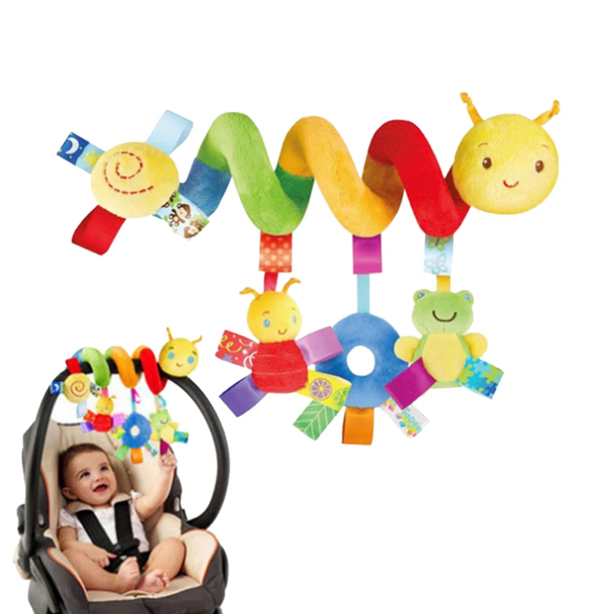 Giocattoli da Appendere per Passeggino, Spirale Giocattoli per Neonati, Giocattolo a Spirale del Bruco, Giocattolo della Peluche da Appendere, per Passeggini, Culle
