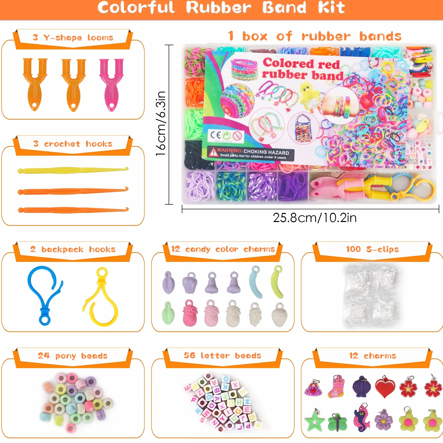 Elastici per Braccialetti, 2500+ Bracciale Elastici Colorati Loom Bands Kit 40 griglia, Fai Da Te Bambina Elastico di Gomma Bracciale Lavorare a Maglia Fare Braccialetti Perline Giocattolo Regalo