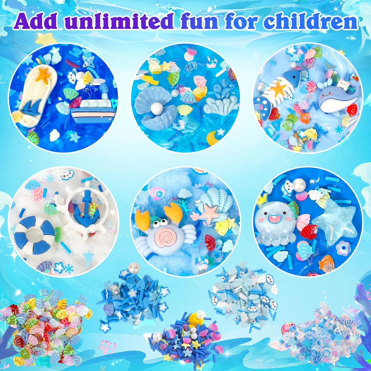 6 Pezzi Fluffy Butter Slime Set, Blu Crystal Slime per Bambini, Butter Slimes Set, Putty Giocattoli, DIY Slime Morbido ed Elasticizzato per Bambine e Bambini Feste Regalo (Blu)