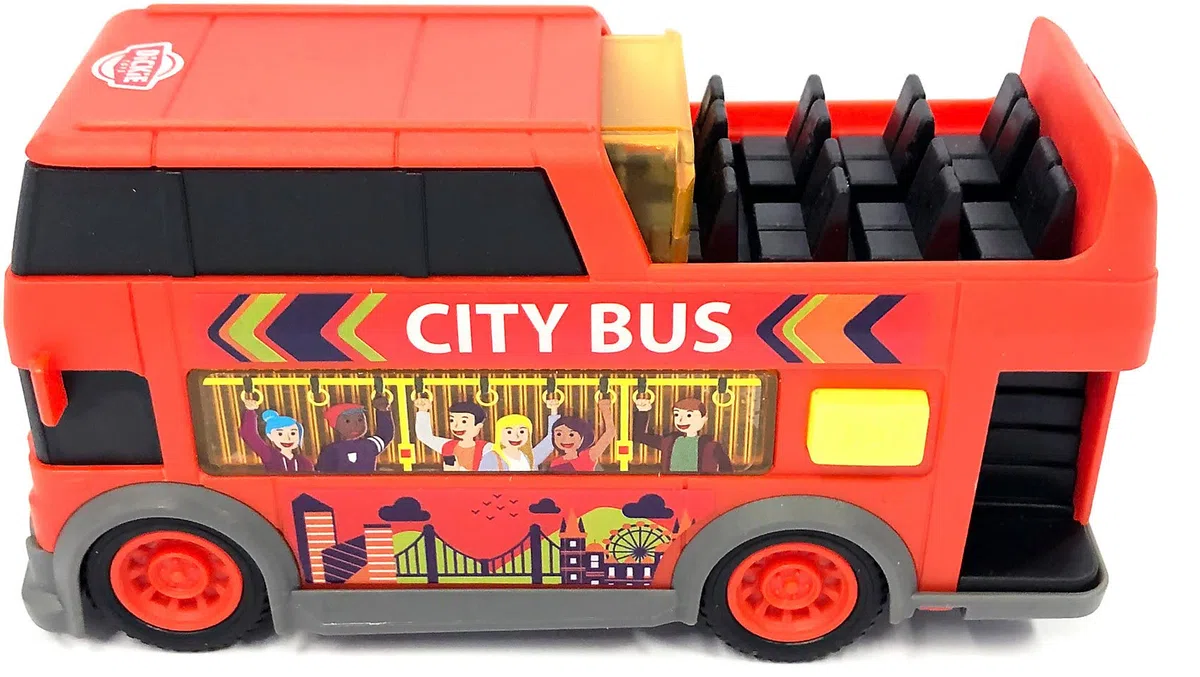 Dickie - City Heroes Bus Cm 15, 203302032, + 3 Anni, con Luci e Suoni