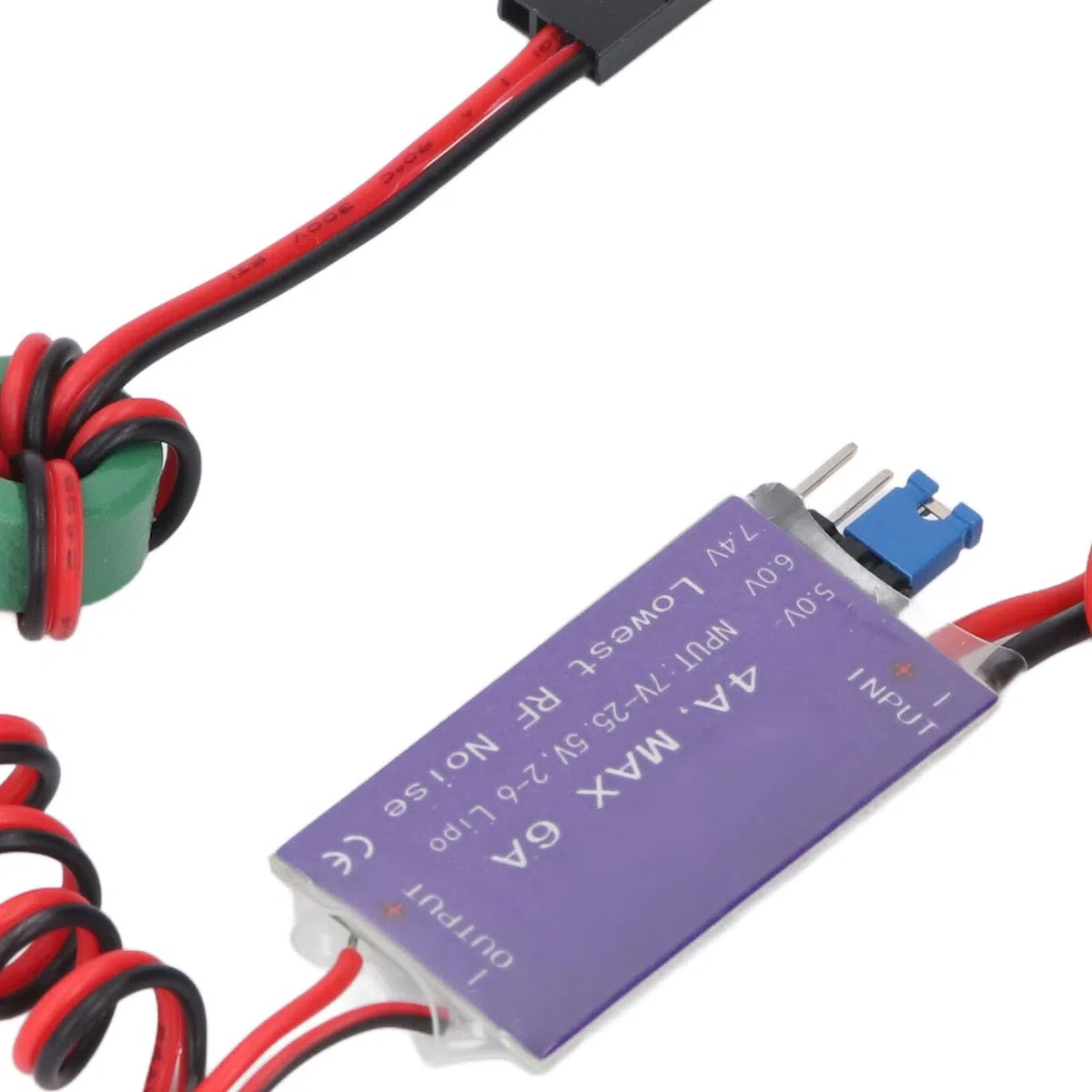 Eujgoov Regolatore di Tensione Lipo, Input 7-25,5V 2-6S, Output 5V, 6V, 7,4V 4A, per Elicotteri RC e Modelli a Volo
